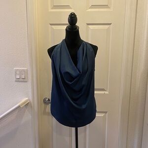 Chic Navy Women's Drape Blouse